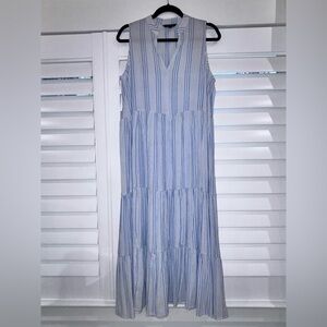 Banana Republic Blue and White Striped Maxi Dress
